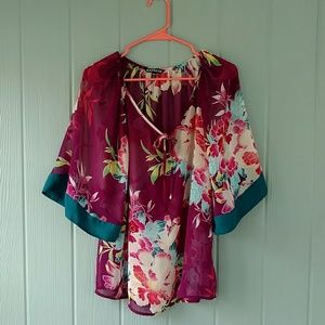 3/$15 Express sheer floral blouse